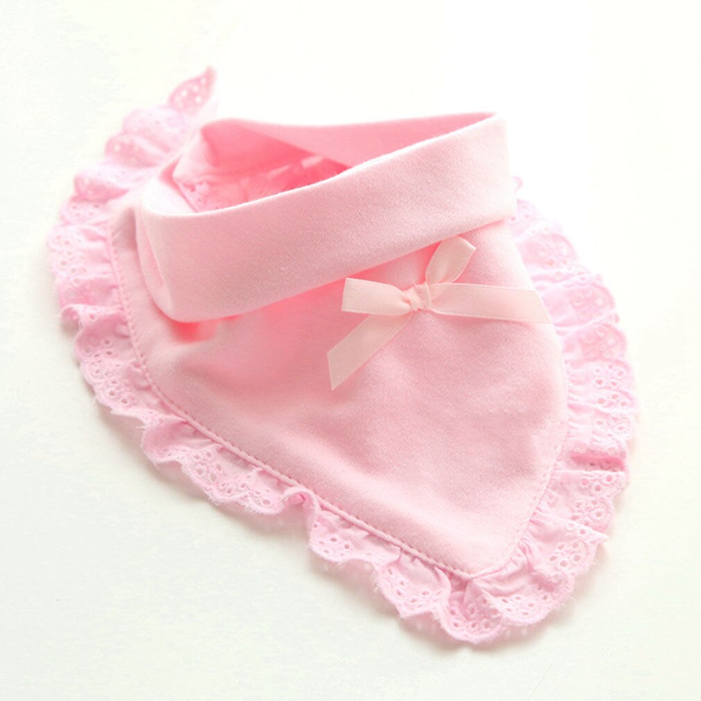 Style bébé bavoirs dentelle coton chiffons doux respirant Bandana mignon rose Babero Bebe filles bouton pression princesse bavoirs soins pour bébés: Pink triangle