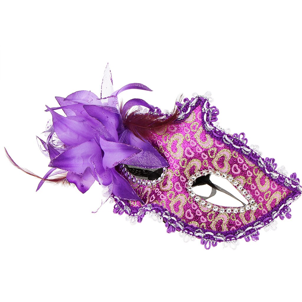 Women Girls Masquerade Party Flower Mask Venetian Half Face Eye Masks for Party Costume Festival Accessories