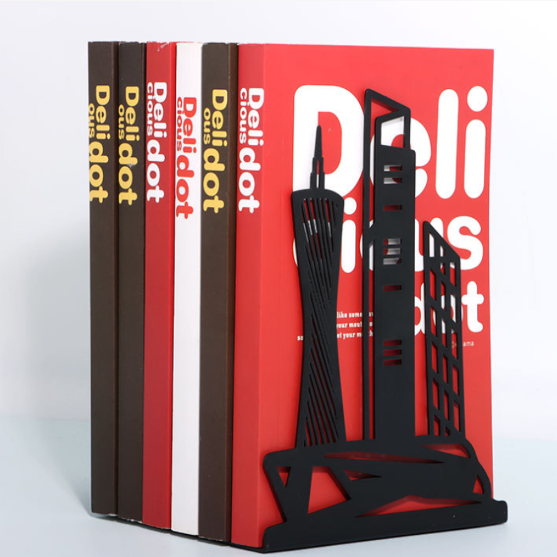 Uitgeholde metalen boekensteunen Zandloperontwerp Metalen boekensteunen voor thuiskantoor Decoratieve boekenstoppers Boekenhouders