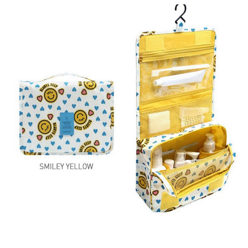 UOSC wiszące podróży kosmetyczka kobiety zamek błyskawiczny makijaż torba poliester pojemność makijaż Obudowa torebka organizator narzędzie worek robić przechowywania mycia torba robić kąpieli: żółty