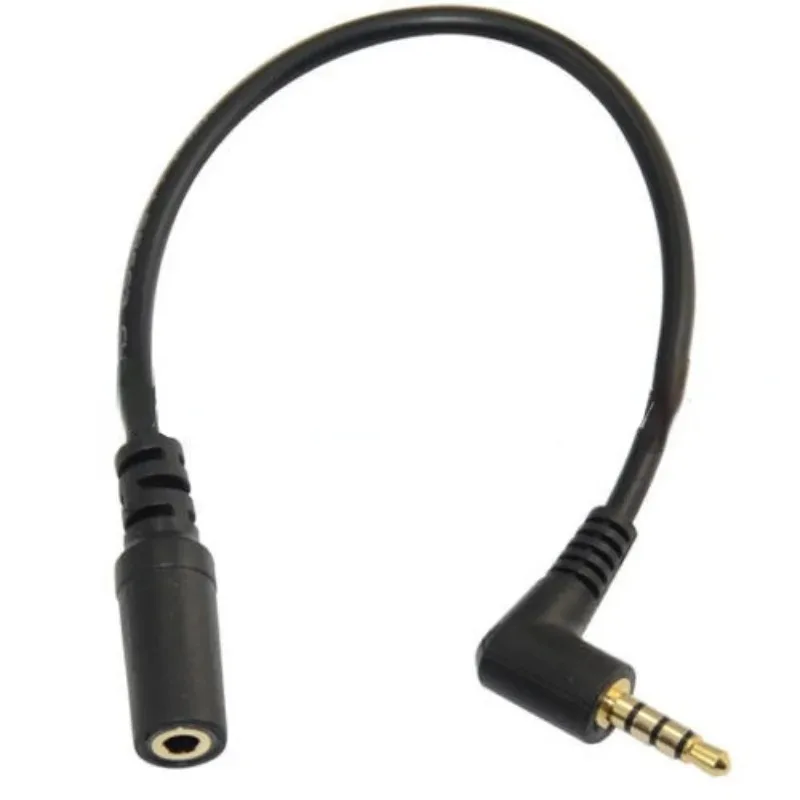 1szt 20cm 90 stopni kąt prosty 4-biegunowy TRRS 3.5mm Aux audio kabel wypełniacz adapter M/F 3.5mm robić PC lub mikrofonu-słuchawki