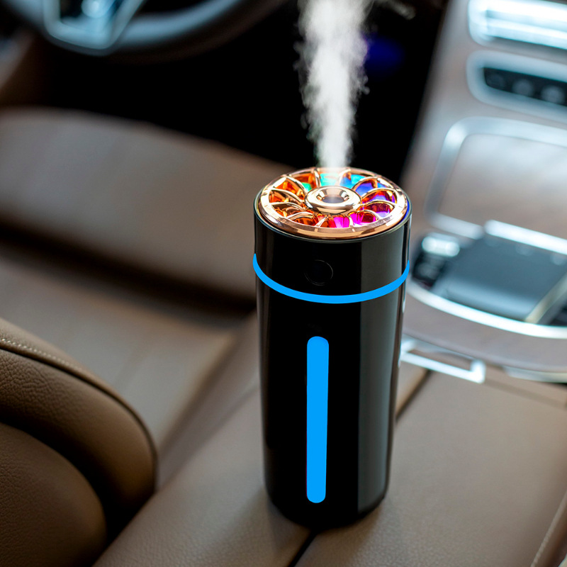 Car Winter And Summer Air Humidifier Wireless 360ml Portable Car Aromatherapy Diffuser With Color Ambient Light USB Charging