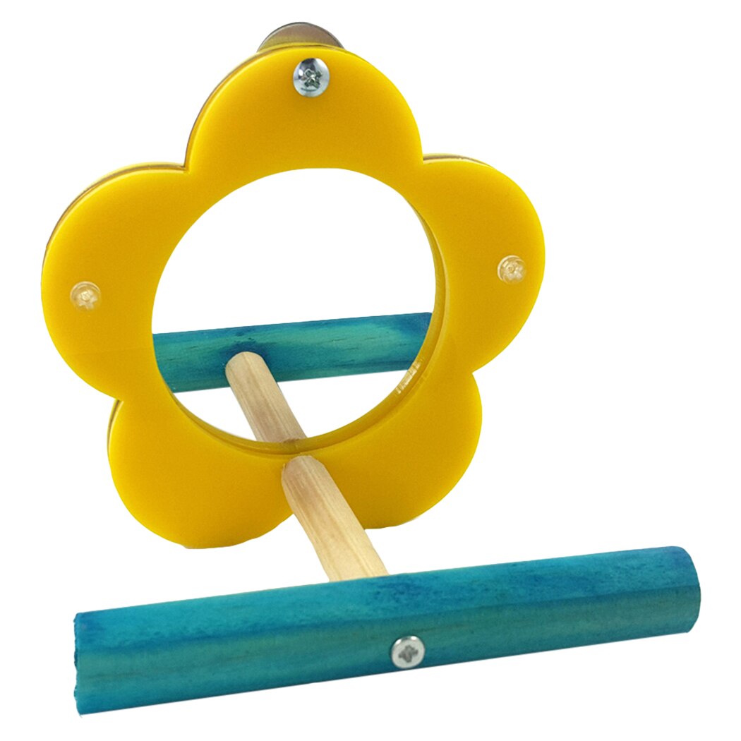 Bird Mirror Flower Shape Acrylic Parrot Mirror Toy Bird Cage Toy Flower Shape