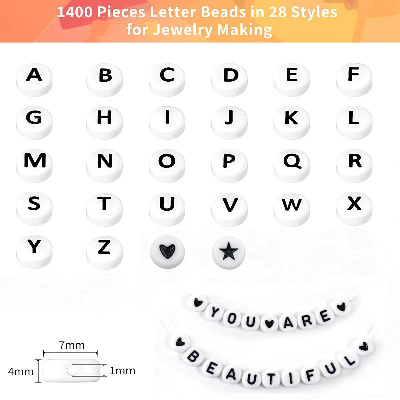 Vriendschap Armbanden Maken Kit 1400 Stuks Letter Kralen Diverse Alfabet Kralen Preppy Kralen Sieraden Maken Kit Met Kralen Case