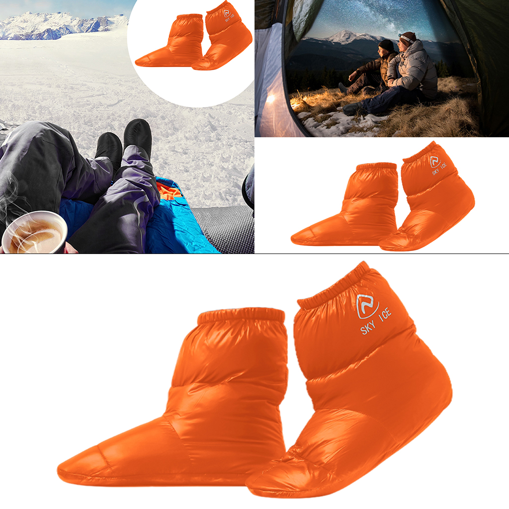 Pantofole Unisex in piumino d&#39;anatra stivali da campeggio all&#39;aperto coprigambe inverno impermeabile