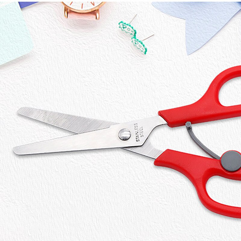 Kids Craft Scissors Sharp Stainless Steel Blades Safety Soft Grip Handles Children Cutting Paper with Scale