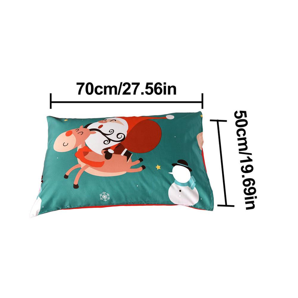 Christmas Bedding Set Quilt Cover Santa Claus Pattern Pillowcase Comforter Bedclothes for Family Hotel Supplies EU US CN Queen