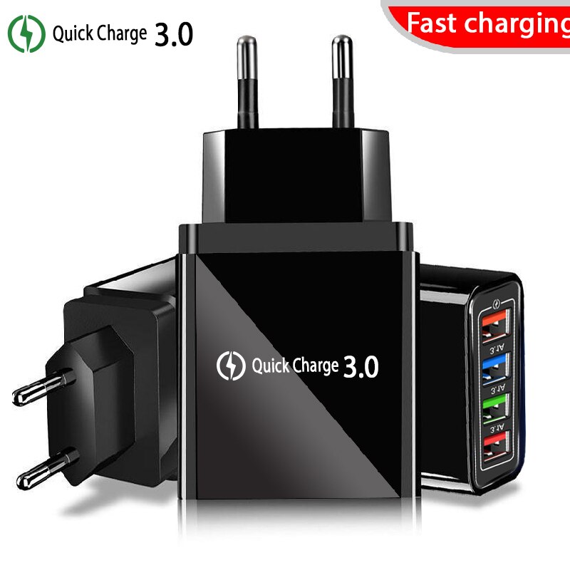 XEDAIN USB Charger Quick Charge EU/US 3.0 4-Ports Mobile Wall Phone Charger for LG Xiaomi iphone Samsung Nexus Apple Smartphones