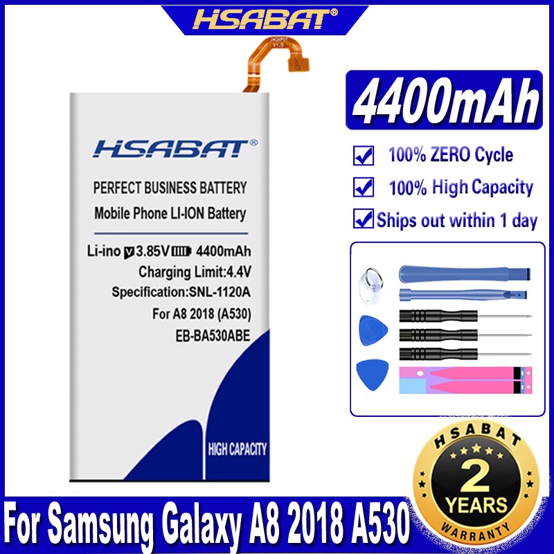 HSABAT EB-BA530ABE 4400mAh Battery for Samsung Galaxy Galaxy A8 A530 SM-A530F SM-A530 A530F A530F/DS A530N A530W Batteries