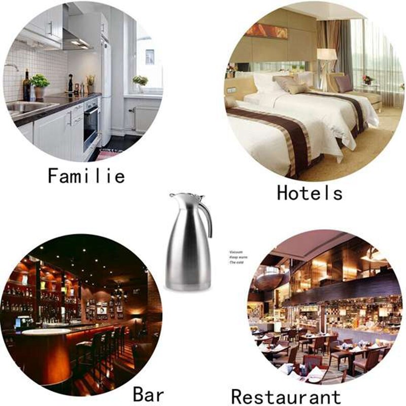 Stainless Steel Coffee Insulation Pot Carafe/Double Walled Vacuum Insulation Pot 1.5 Liters (Silver)