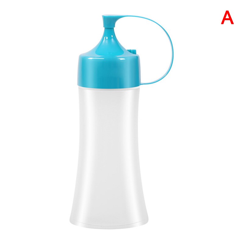 Botella de plástico para aderezos de ensaladas de alimentaria, botellas exprimidoras antifugas para aceite de salsas Bechamel _ WK: Blue A