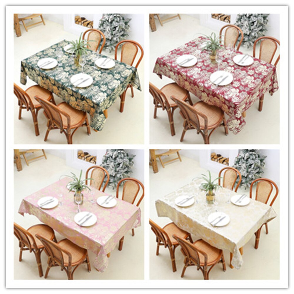 Banana Leaf Pattern Tablecloth Cotton Linen Table Cloth Table Cloth Home Kitchen Table Cloth (Green)