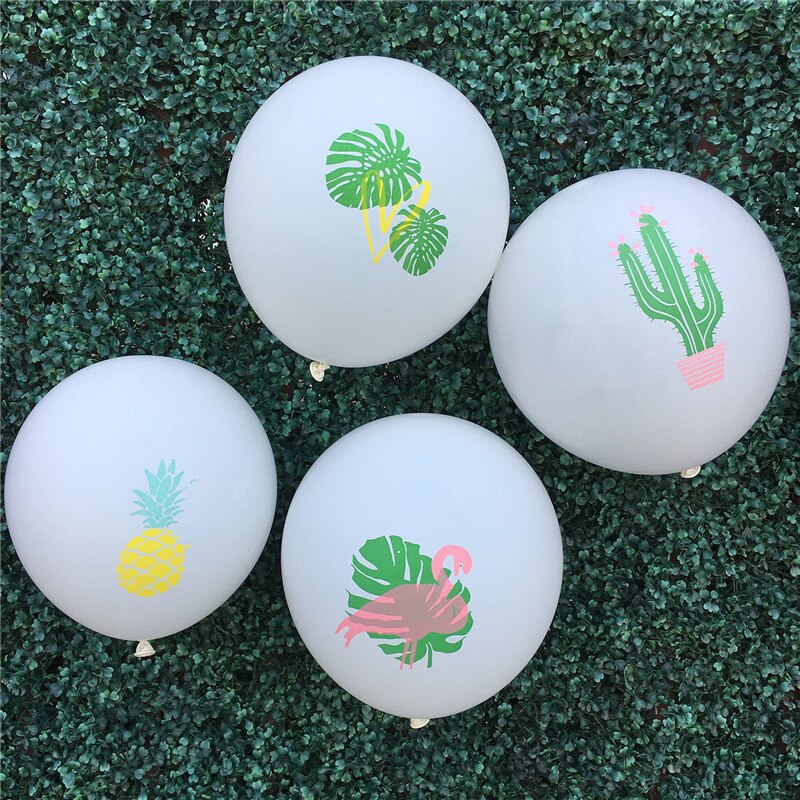 Ballons en Latex de feuilles de palmier 10 pièces | Décoration de Ballon flamant rose, ananas Tropical, Cactus, fête d'anniversaire, plage, été