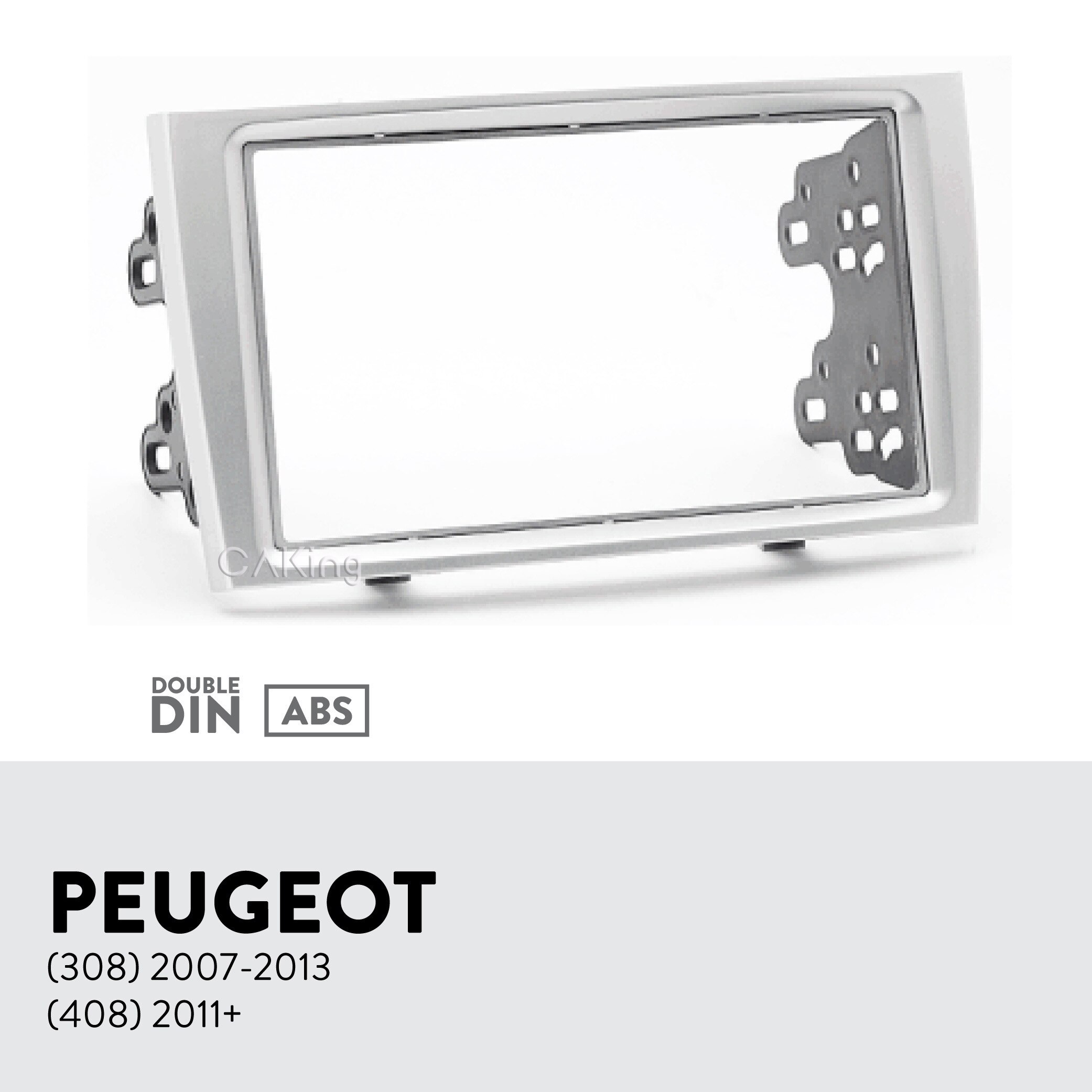 Dobbel din bil fascia radiopanel for peugeot  (308) 2007, (408)  + dash-sett ansiktsplate adapter deksel konsoll bezel trim