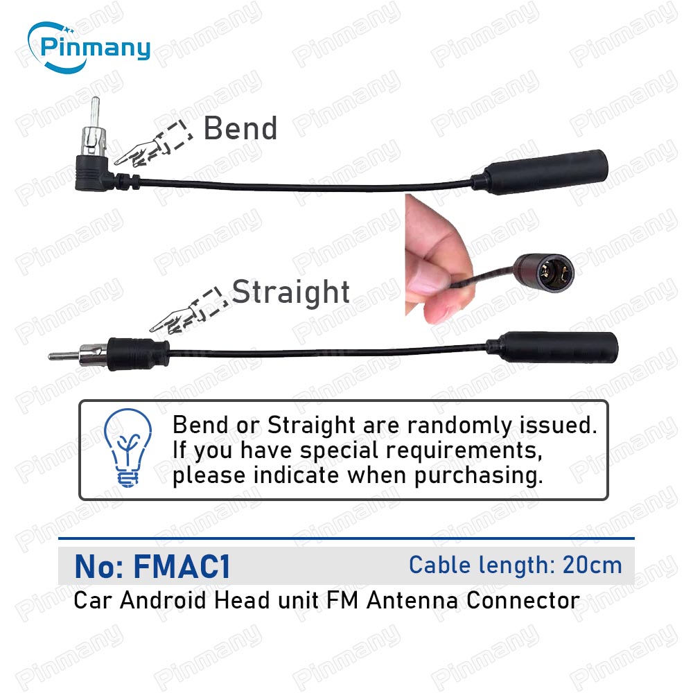 Car Stereo Audio Antenna Adapter Vehicle FM AM Radio Aerial Extension Android head unit elbow Antenna Male To Female Plug Cable: black