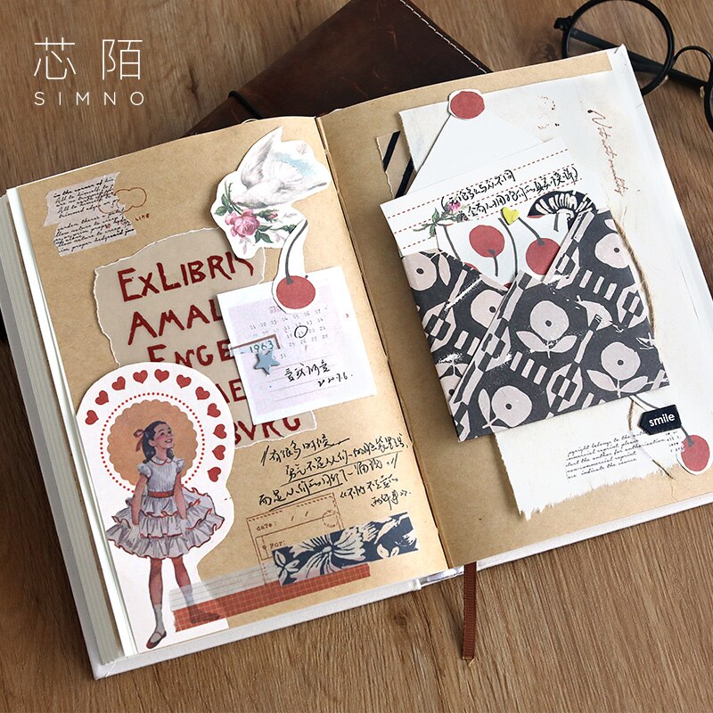 Papel de fondo para manualidades, 30 Uds. De animales del bosque, mezcla de Material, papel, planificador, álbum de recortes, Vintage, decorativo