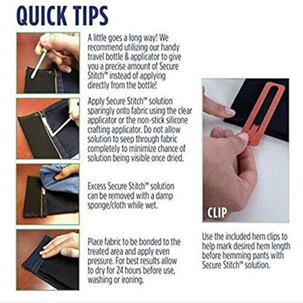 Cucire Colla Liquld Panno Colla Sicuro Punto Adatto per Il Panno Cucito Colla Liquida per Tutti I Tessuti facile Da Riparare