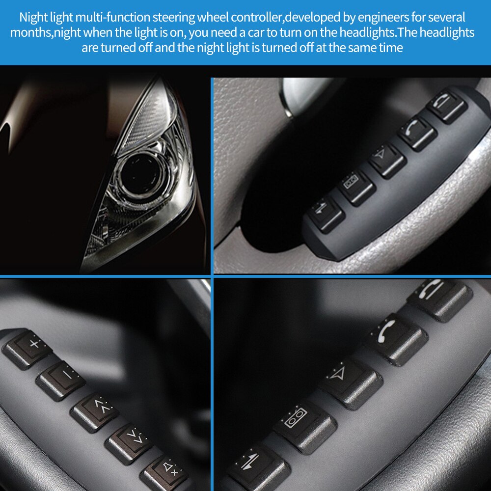 Télécommande universelle pour volant de voiture, 2 pièces, 10 touches, musique, DVD, Navigation GPS, Radio, sans fil, boutons de télécommande