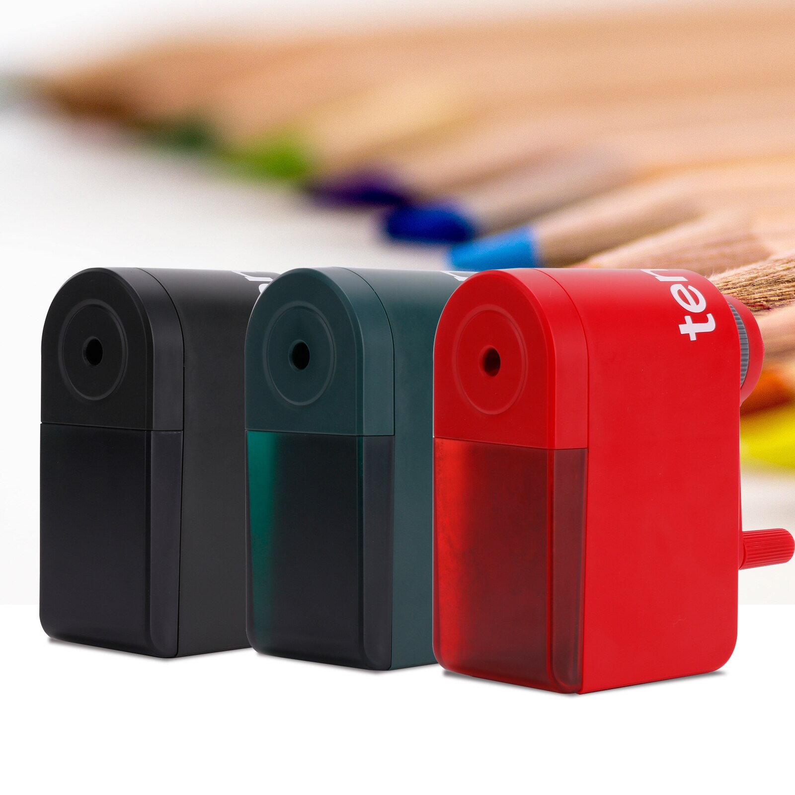 Adjustable Manual Pencil Sharpener Hand Crank Pencil Sharpener Sharpness for 6.5-8mm Pencil for Students School Office Supplies