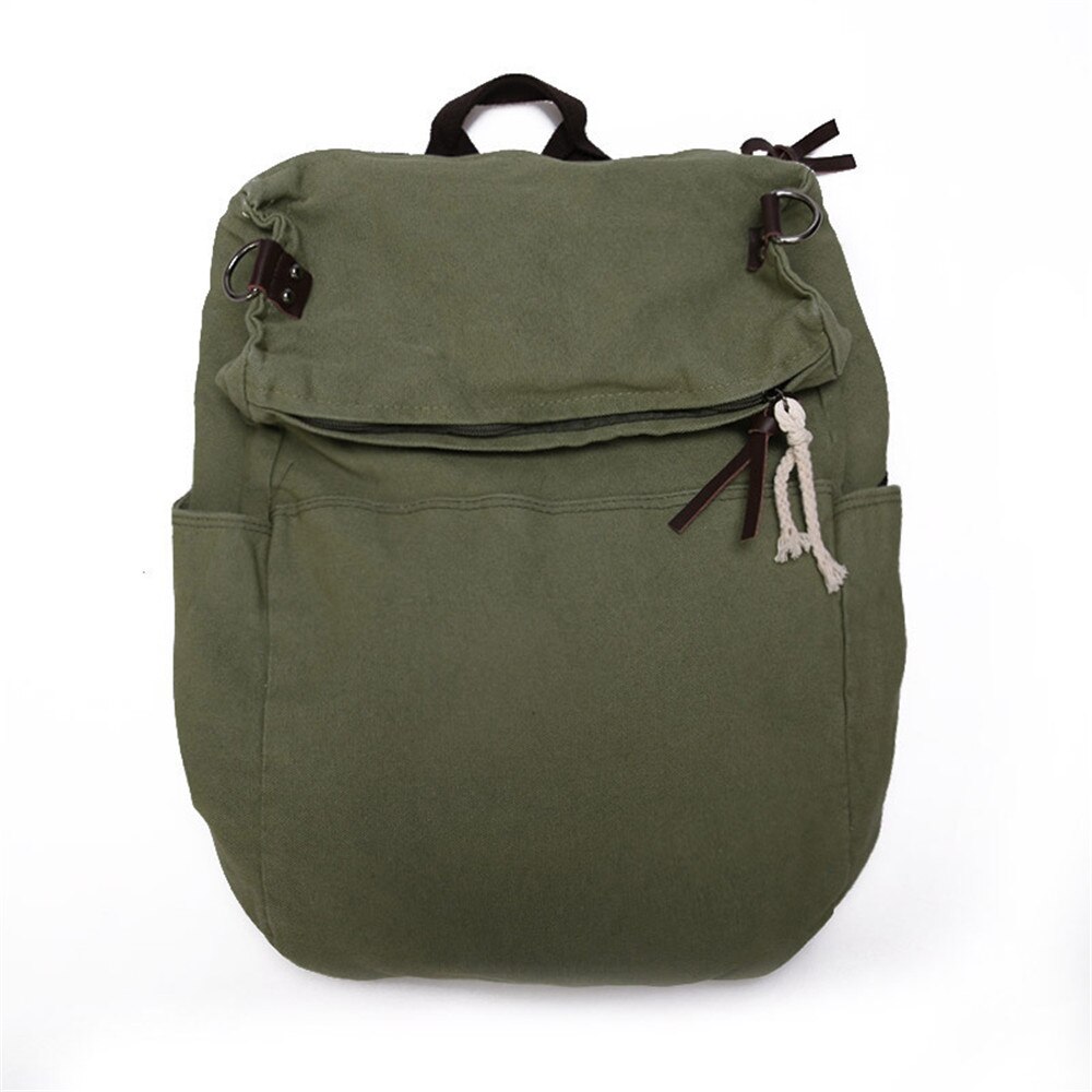 Mochila de viaje de gran capacidad de Color sólido, mochila de lona para ordenador portátil, mochila para mujer, mochila escolar para adolescentes, bolsa de hombro de viaje diario: green