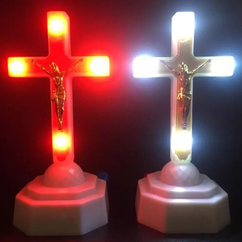 Led Licht Christus Jezus Kruis Thuis Kerk Bid Ornamenten Kerk Souvenirs Kruisbeeld