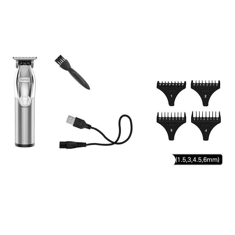 Kemei barbershop haartrimmer set 0mm trimmer elektrisch scheerapparaat finish machine set snoerloos/met snoer li-ion clip