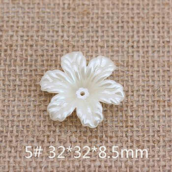 50p blommor sy på flatback abs imitation pärla lös spacer pärlor charm prydnad handarbete halsband örhängen smycken hantverk: No5