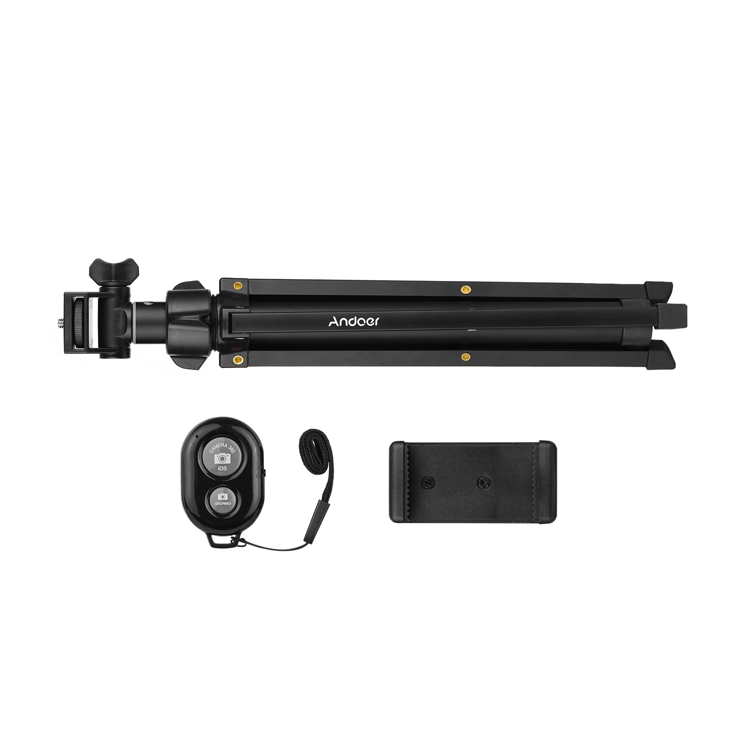 Andoer 1.5M/59 &quot;2-In-1 Statief + Uitschuifbare Selfie Stok Aluminium Legering Met telefoon Houder Afstandsbediening Sluiter Voor Iphone Android
