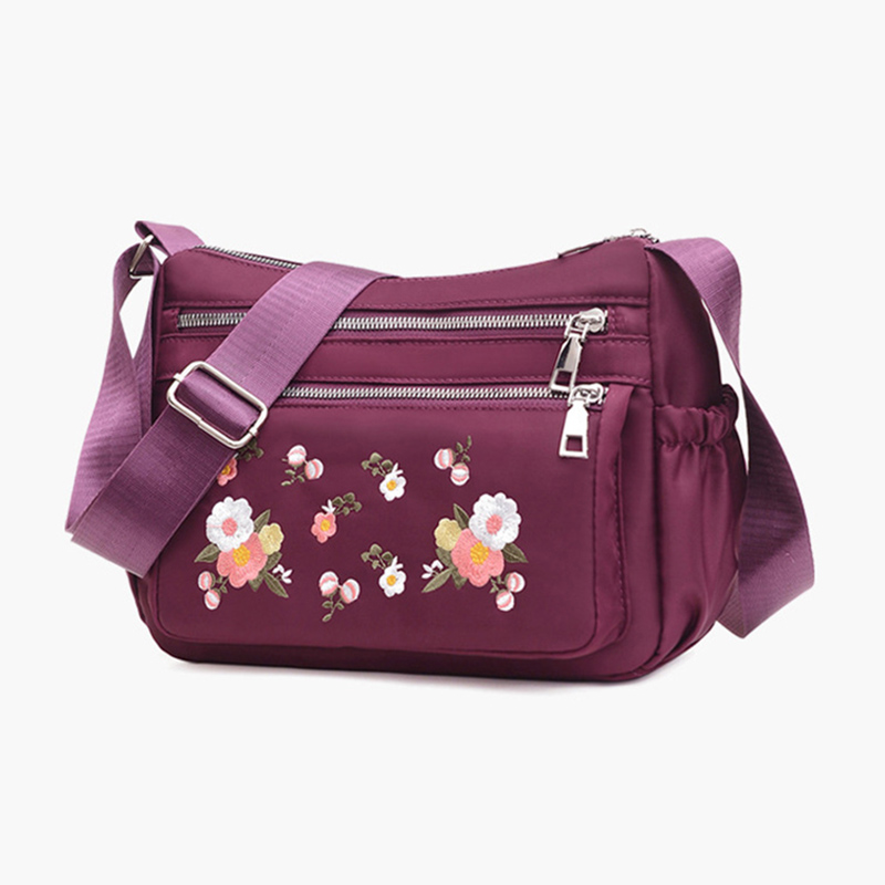 Casual Waterproof Oxford Shoulder Bags For Women Mother Crossbody Embroidered Handbag Purse Female Messenger Bag
