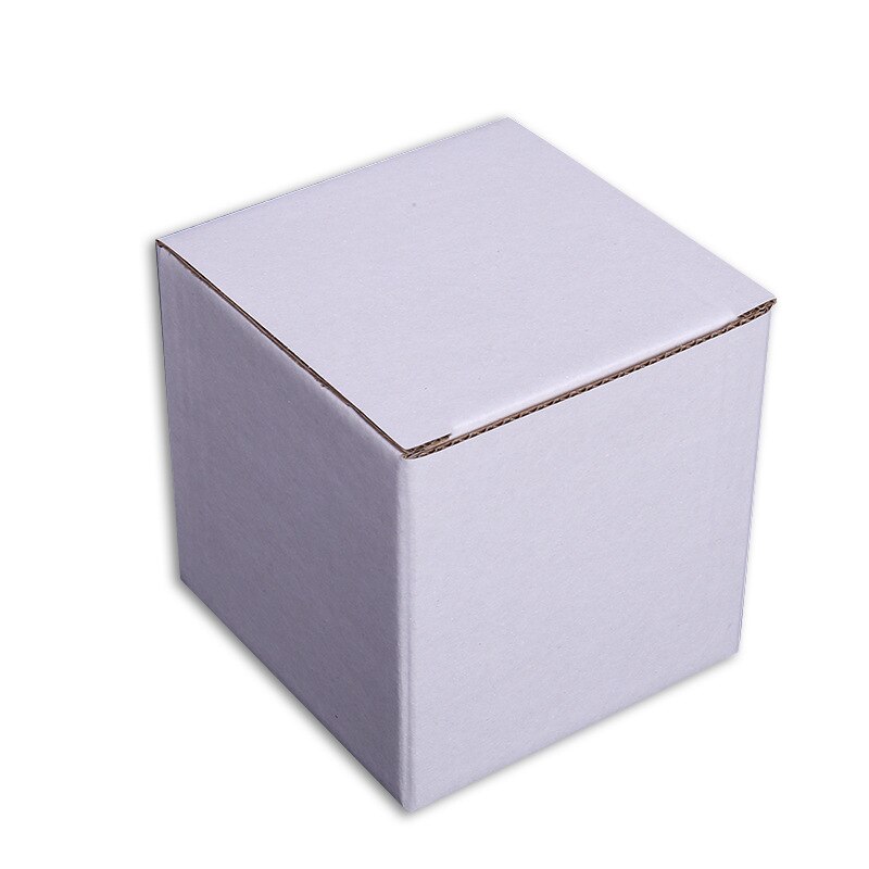 10pcs 3-layer Carton Cosmetic Packaging Box White Paper Square Simple Folding Corrugated Packing Box