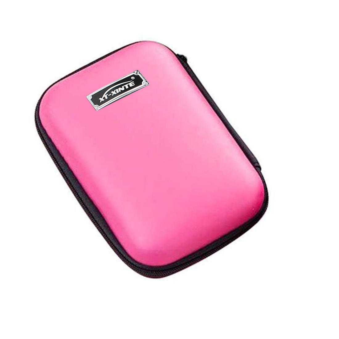 2.5 inch External Hard Drive Disk Protective Case HDD SSD Carry Bag Portable Pouch USB Cable Power Bank Organizer Storage Box: Pink