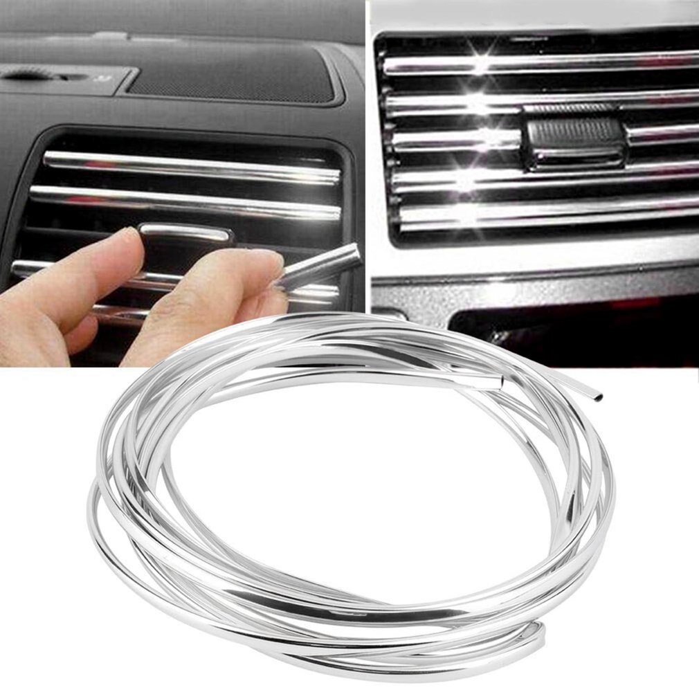 4m Long Universal DIY Chrome Moulding Trim Strip Car Door Edges Scratching Protecting Cover Sticker Accessories