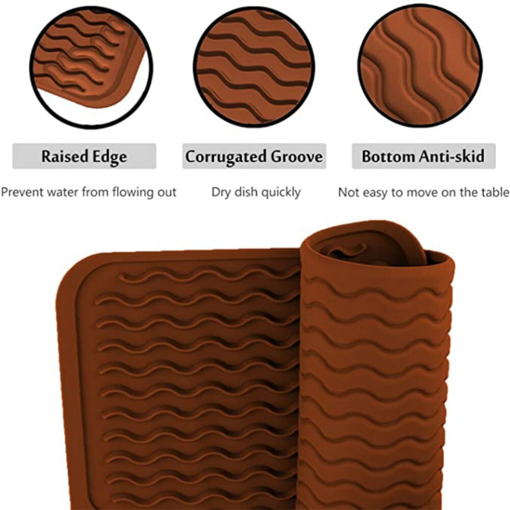 Large Silicone Drying Mats Multifuctional Anti Slip Heat Resistant Durable Foldable Insulation Pads Kitchen Gadgets
