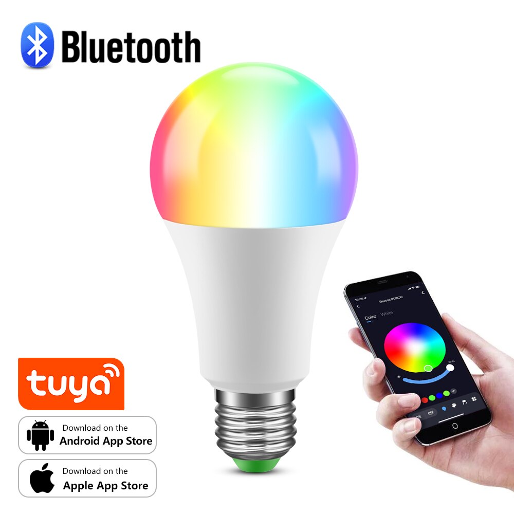 Tuya wifi smart led lampe trådløs bluetooth fjernbetjening rgb dæmpbar 110v 220v hjemmebord skrivebord undersøgelse natlys e27 led pære