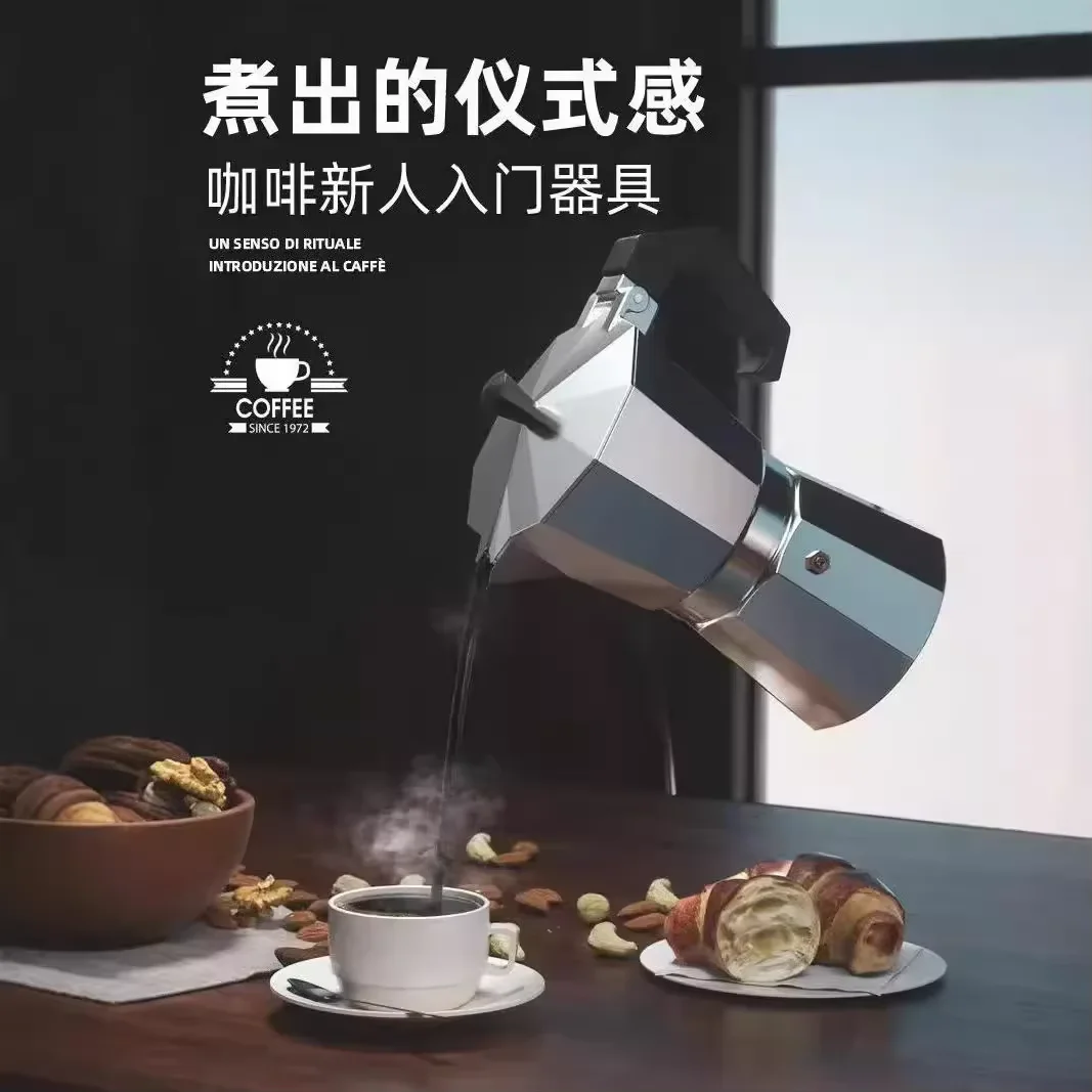 Kaffebryggare mokakanna 50ml-600ml rostfria perkulatorer, italiensk kaffemaskin passar induktionshällar och kaffekärl