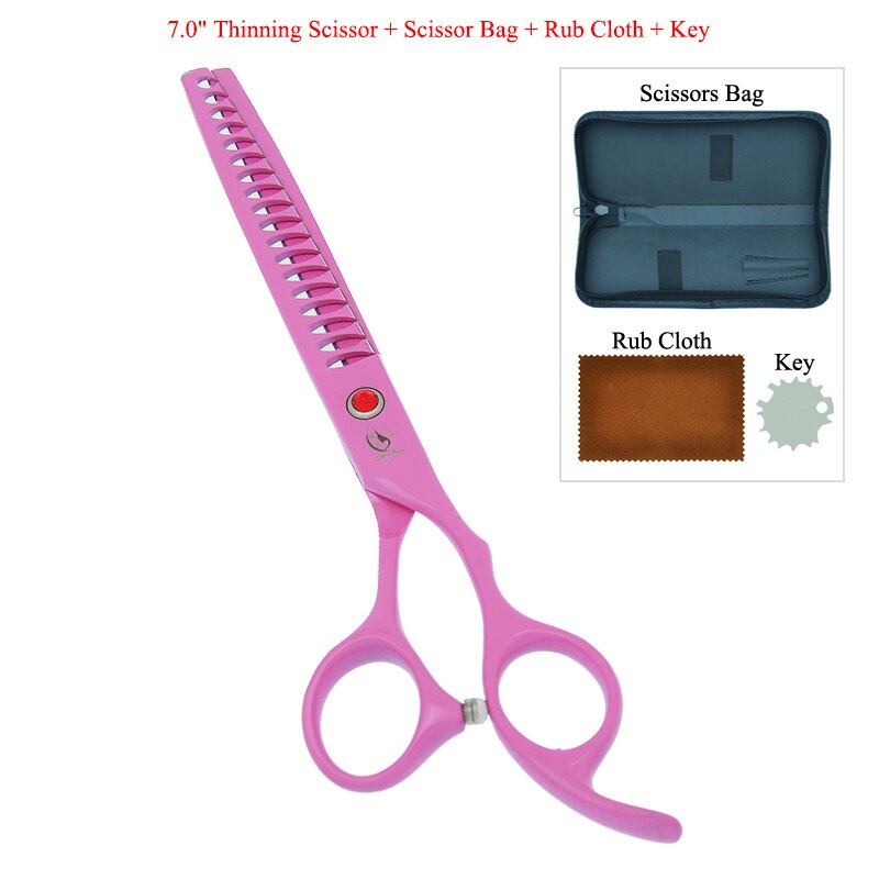 7" Pet Scissors for Dog Grooming Straight Curved Shears Animal 40% Cut Off Thinning Trimmers Dog Accessories B0036A: B0036A-04-70