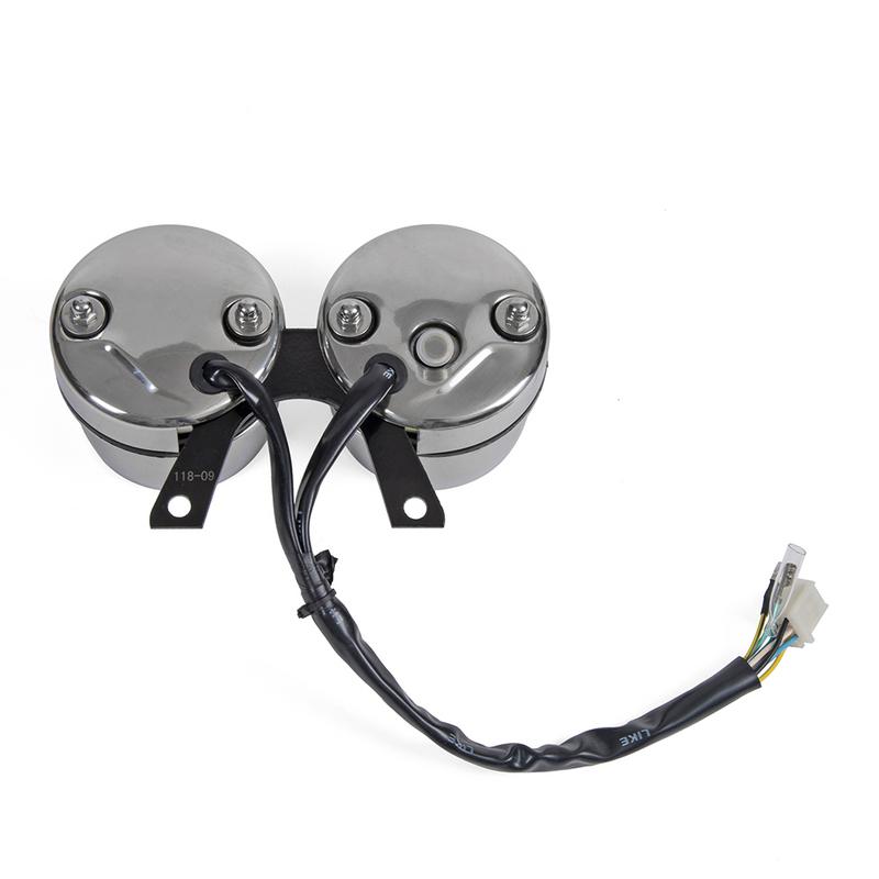 Cuentakilómetros mecánico de motocicleta de acero inoxidable, velocímetro y instrumento de velocidad del motor, Café Racer
