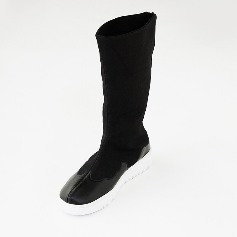 Botas de espadachín Retro Para hombre y mujer, zapatos altos de Kungfu, acolchados, con cremallera, calentador de pies, para Cosplay, color negro