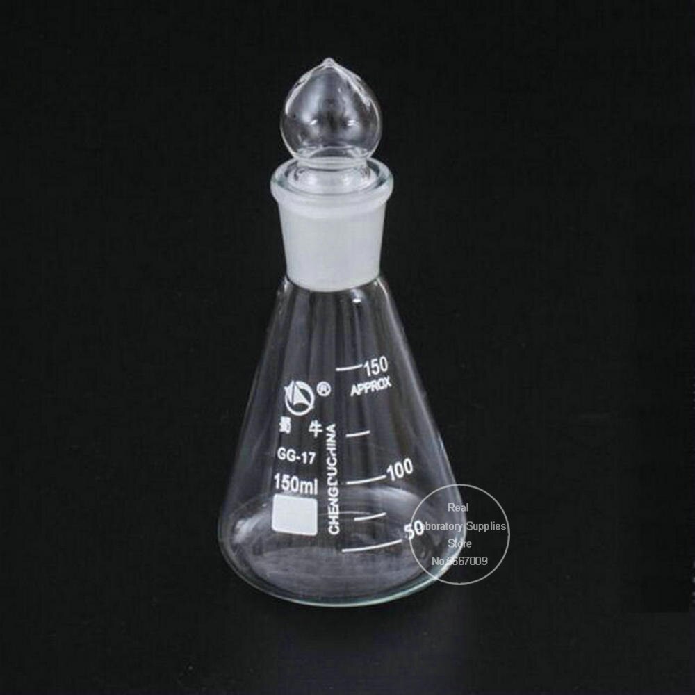 thumbnail image 2 of TN Lab 500ml Erlenmeyer Flask - Borosilicate Glass With Rubber Stopper For Laboratory 2 of 9