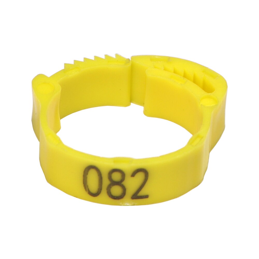 Brasmoyu 30Pcs Verstelbare Kip Voet Ringen Binnendiameter Size 2 ~ 2.4Cm Kip Gevogelte Flexibele Intrekbare Voet Ring 6 Kleuren: Yellow 30PCS
