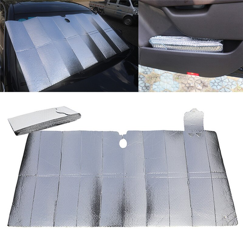Car Windshield Sunshade Aluminum Foil Insulation Bubble Auto Front Window Heat Shield Cover Foldabler Fits For Various Sizes