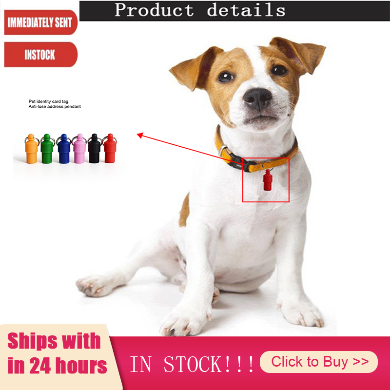 Plastikowe pieski domowe kot adres etykieta kufer w kształcie beczki identyfikacja rura ID tagi obroża uchwyt psy anty-Stracony zwierzę domowe Chiahuhua