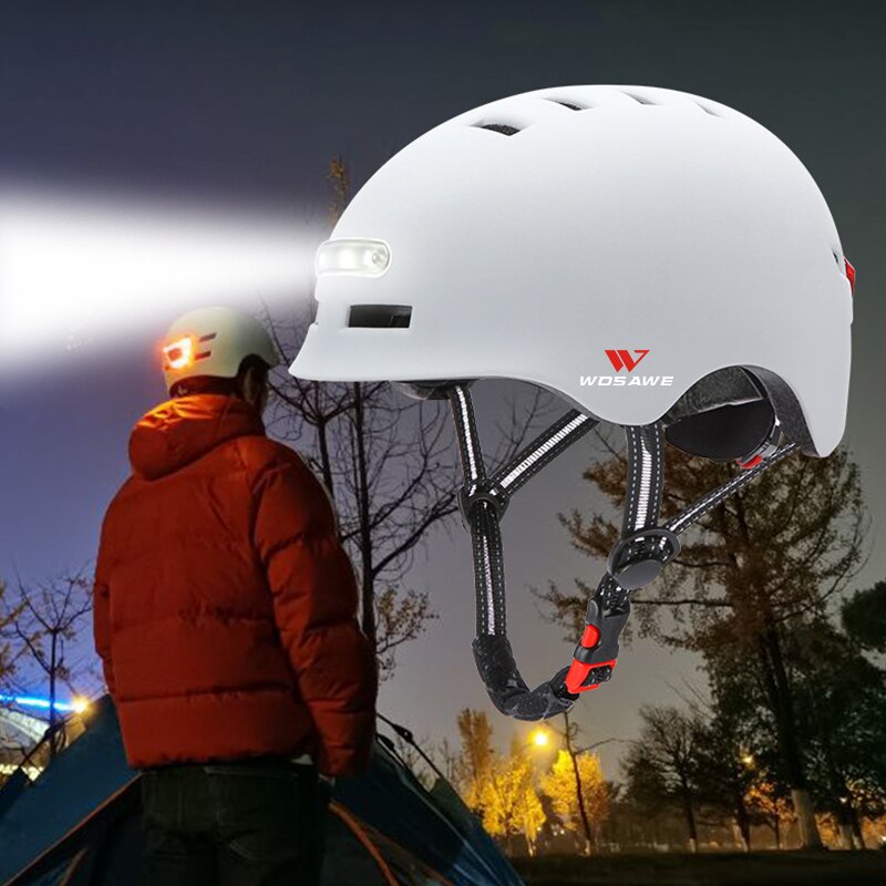WOSAWE Light Cycling Helmet Bike General Helmet Mountain Road Bicycle MTB Luminous Safe Helmets Men Women Kids 54-61cm