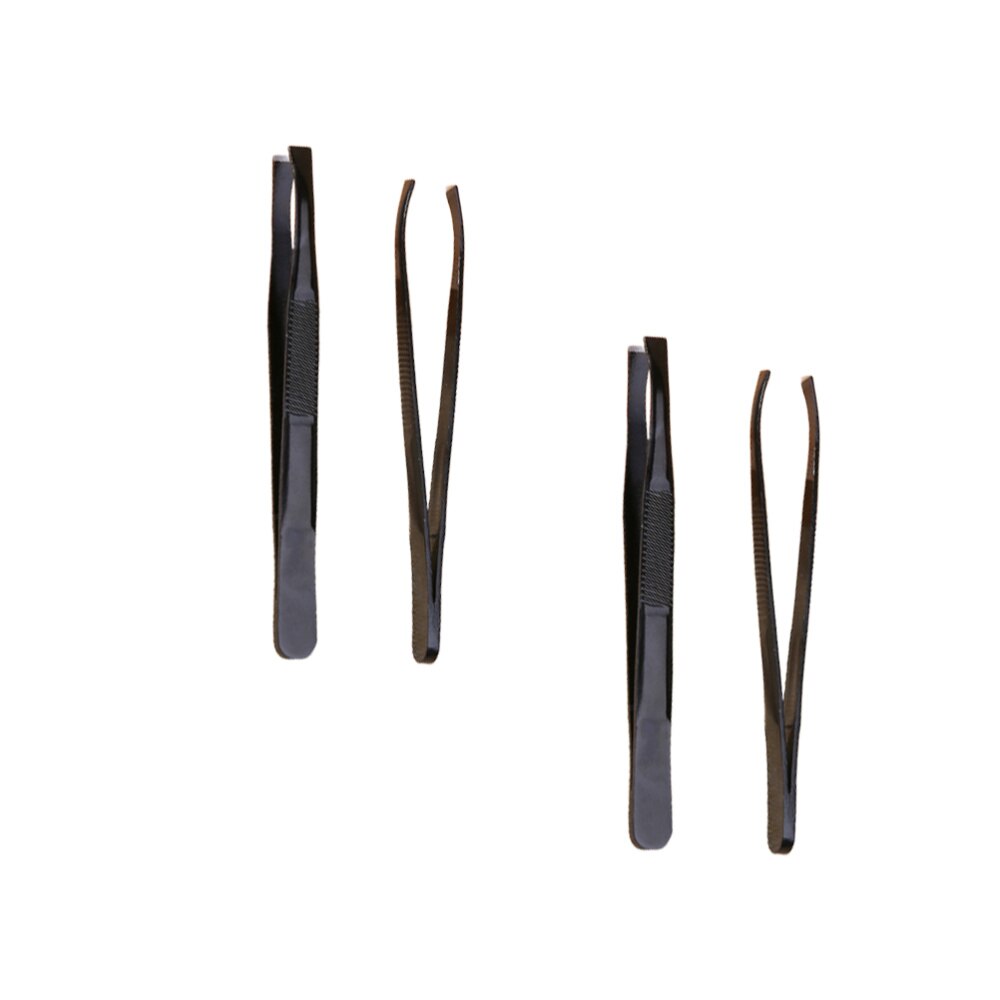 4Pcs Roestvrij Staal Wenkbrauw Clips Wenkbrauw Klem Pincet Wenkbrauw Trimmer Wenkbrauw Tool Zwart