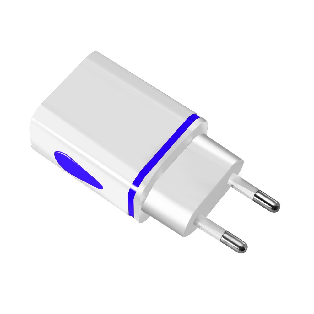 Dual USB Adattatore di Alimentazione Del Caricatore Del Telefono di Illuminazione A LED Universale di Ricarica Veloce Per Xiaomi Samsung Huawei Android Del Telefono del Caricatore UE/ US: US / Blue