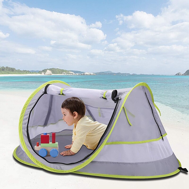 Folding baby beach tent mini breathable zippers mosquito net playhouse play tent for children indoor outdoor room house