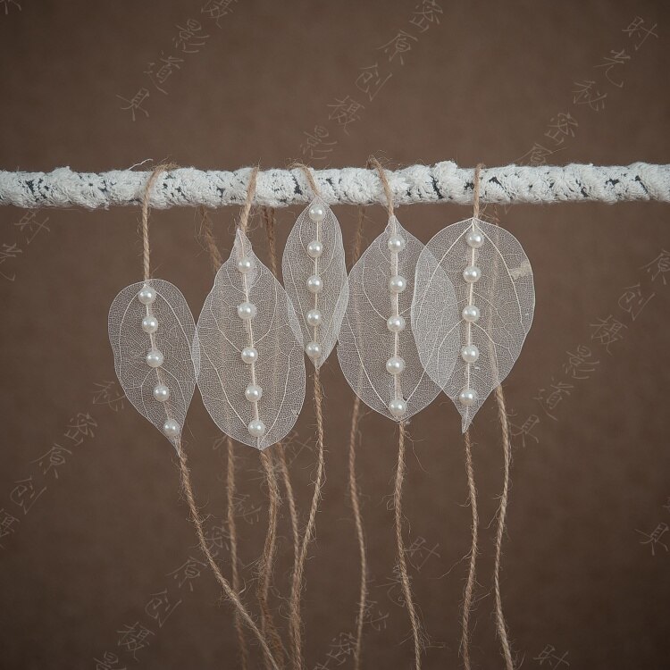 Neugeborenen Baby freundlicher blatt vene hanf seil fotografie stirnband ursprüngliche ökologische fotografie Stütze stirnbänder reine handgemachte: Default Title