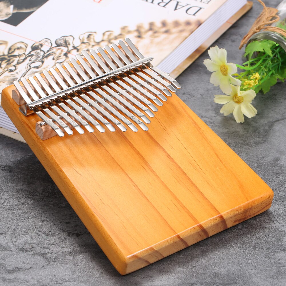 17 teclas kalimba Mbira Dedo de bolsillo Piano Kalimba instrumento Musical portátil pulgar Piano con bolsa de Carring para niños principiantes
