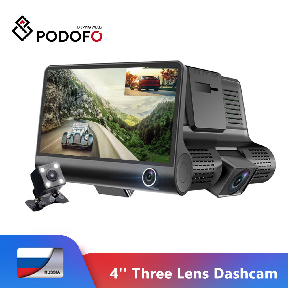 Podofo Dash Cam 4.0 ''HD Auto DVR Dash Camera Dual Lens Met Achteruitrijcamera Video Auto Dvr Auto DVR DVR Camcorder Autocamera