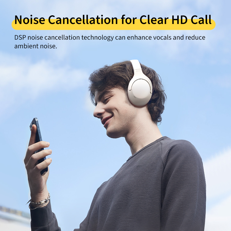 QCY H3 Lite ANC Kabellose Kopfhörer, aktive Geräuschunterdrückung, über-Ohr-Headset, Bluetooth 5.3-Kopfhörer, 40-mm-Treiber, HiFi-Klang, 60 Stunden